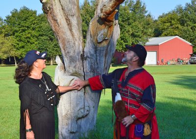 Bud and Brenda Hoshaw Tree carving red Hawk ranch